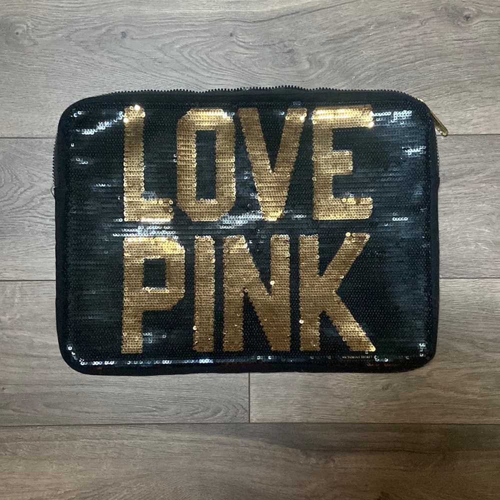 PINK Black/Sequin Laptop Bag